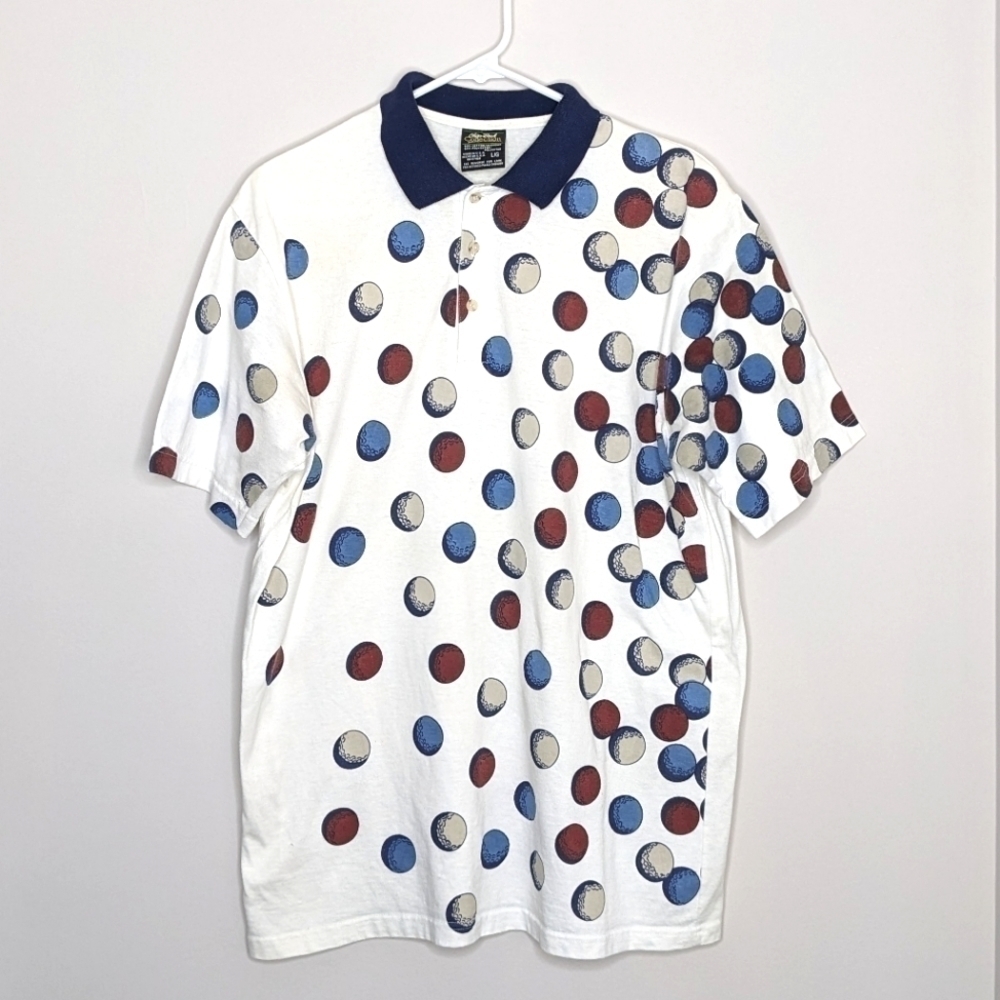 Vintage Chip Beck Collection Golf Ball Shirt Polo L